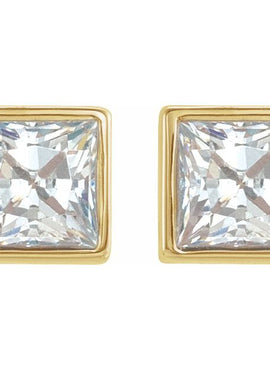 14K White Gold .05 CTW Natural Diamond Bezel-Set Earrings