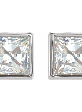 14K White Gold .05 CTW Natural Diamond Bezel-Set Earrings