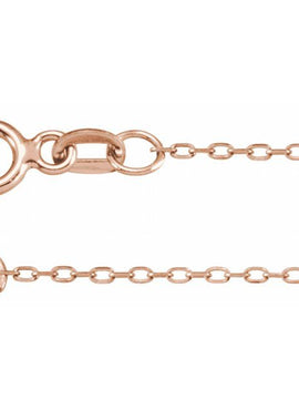 14K Rose Gold .80 mm Diamond-Cut Cable Chain by the Inch