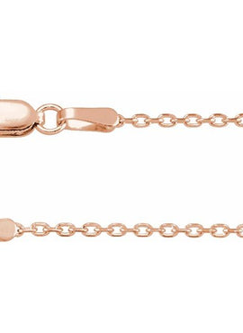 14K Rose Gold 1.4 mm Diamond-Cut Cable Chain by the Inch
