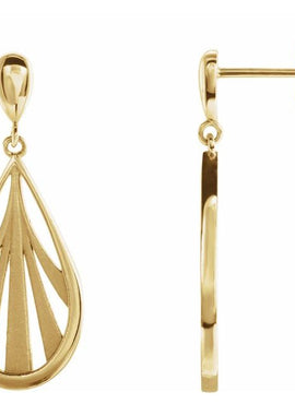 14K White Gold Geometric Dangle Earrings