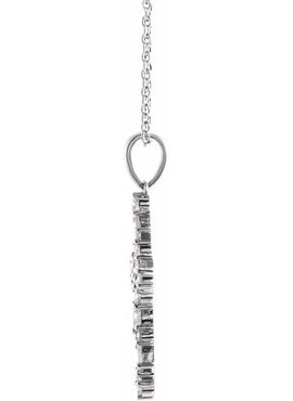14K White Gold 1/2 CTW Natural Diamond Scattered Cross Pendant