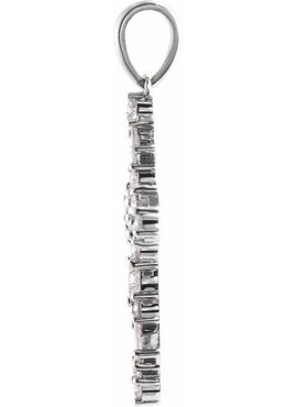 14K White Gold 1/2 CTW Natural Diamond Scattered Cross Pendant