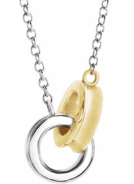 14K White Gold Interlocking Circle 16