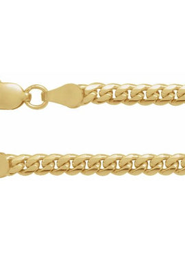 14K Yellow Gold 3.3 mm Cuban Link Curb 18