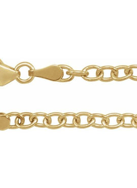 14K Yellow Gold 3.25 mm Oval Cable 7