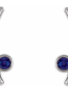14K Yellow Gold Natural White Sapphire Ear Climbers