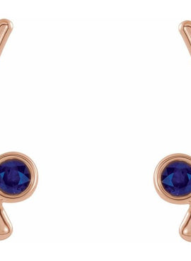 14K Yellow Gold Natural White Sapphire Ear Climbers