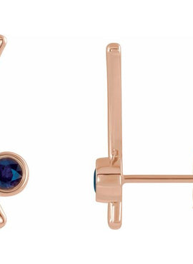 14K Yellow Gold Natural White Sapphire Ear Climbers