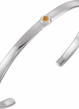 14K White Gold 1/10 CT Natural Diamond Cuff 6