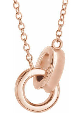 14K White Gold Interlocking Circle 16
