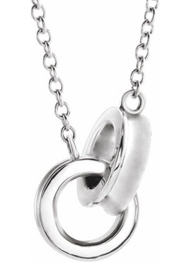 14K White Gold Interlocking Circle 16