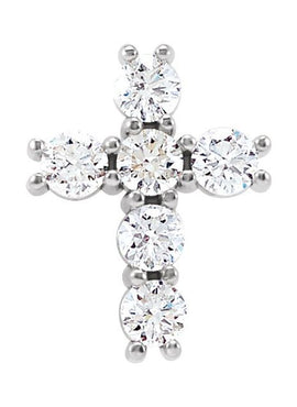 14K Rose Gold 1 3/8 CTW Natural Diamond Cross Pendant