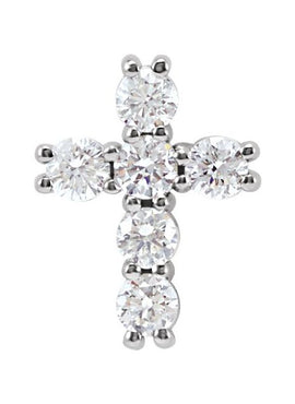14K Rose Gold 1 3/8 CTW Natural Diamond Cross Pendant
