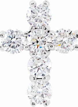 14K Rose Gold 1 3/8 CTW Natural Diamond Cross Pendant