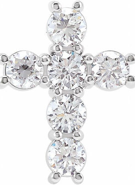 14K Rose Gold 1 3/8 CTW Natural Diamond Cross Pendant