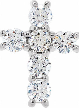 14K Rose Gold 1 3/8 CTW Natural Diamond Cross Pendant