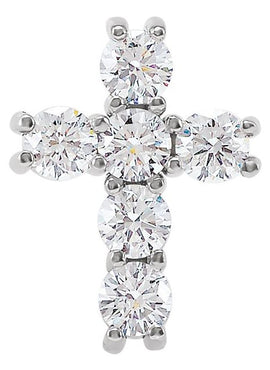 14K Rose Gold 1 3/8 CTW Natural Diamond Cross Pendant