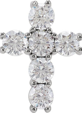 14K Rose Gold 1 3/8 CTW Natural Diamond Cross Pendant
