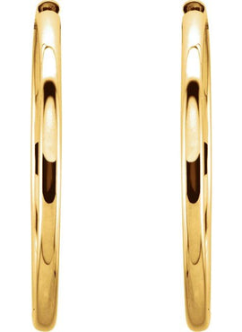 14K Rose Gold Hinged 29 mm Hoop Earrings