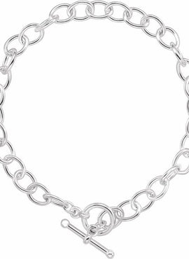Sterling Silver 5.9 mm Charm Cable  7 1/4