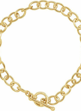 Sterling Silver 5.9 mm Charm Cable  7 1/4