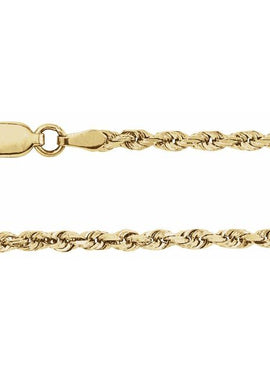 14K Yellow Gold 2.5 mm Diamond-Cut Rope 24