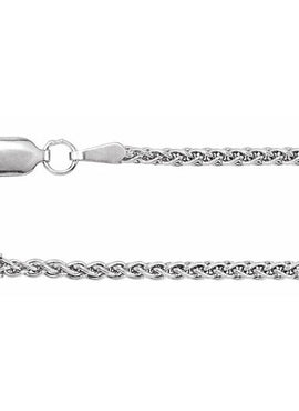 Rhodium-Plated Sterling Silver 1.8 mm Wheat 7
