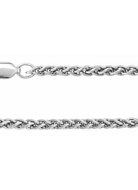 Rhodium-Plated Sterling Silver 2.4 mm Wheat 7