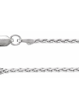 Rhodium-Plated Sterling Silver 1.5 mm Wheat 7