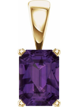 14K Yellow Gold Natural Amethyst Pendant
