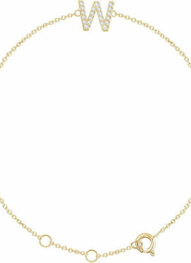 14K White Gold 1/10 CTW Natural Diamond Initial A 6-7