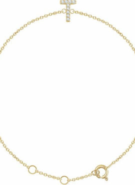 14K White Gold 1/10 CTW Natural Diamond Initial A 6-7