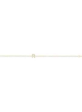 14K White Gold 1/10 CTW Natural Diamond Initial A 6-7