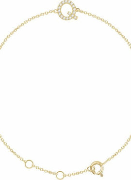 14K White Gold 1/10 CTW Natural Diamond Initial A 6-7