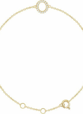 14K White Gold 1/10 CTW Natural Diamond Initial A 6-7