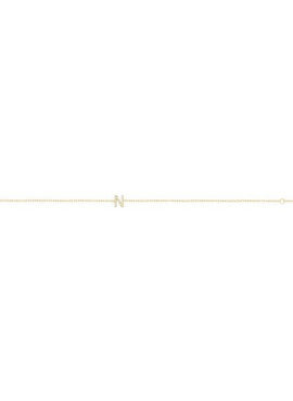 14K White Gold 1/10 CTW Natural Diamond Initial A 6-7