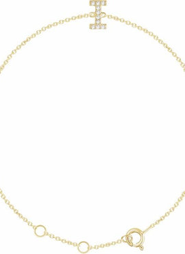 14K White Gold 1/10 CTW Natural Diamond Initial A 6-7
