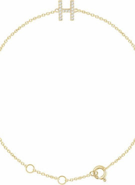14K White Gold 1/10 CTW Natural Diamond Initial A 6-7
