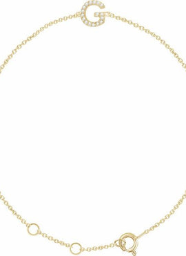 14K White Gold 1/10 CTW Natural Diamond Initial A 6-7