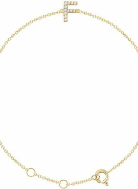 14K White Gold 1/10 CTW Natural Diamond Initial A 6-7