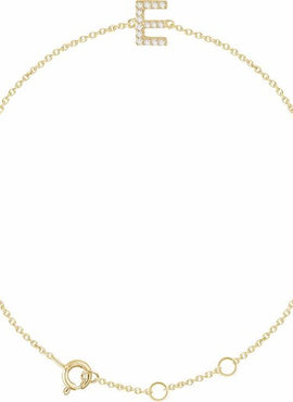 14K White Gold 1/10 CTW Natural Diamond Initial A 6-7