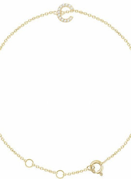 14K White Gold 1/10 CTW Natural Diamond Initial A 6-7