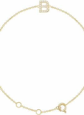 14K White Gold 1/10 CTW Natural Diamond Initial A 6-7