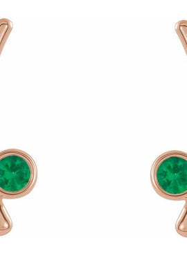 14K Yellow Gold Natural White Sapphire Ear Climbers