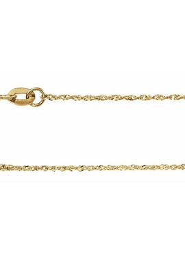 14K Yellow Gold .90 mm Diamond-Cut Singapore 16