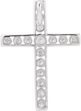 14K Rose Gold 1/3 CTW Natural Diamond Cross Pendant