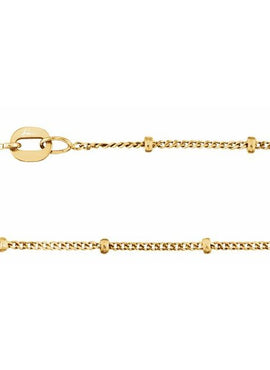 14K Yellow Gold 1 mm Beaded Curb 16