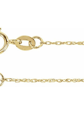 18K Yellow Gold Recycled Metal 1 mm Rope Chain by the Inch