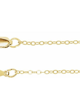 14K Yellow Gold 1.3 mm Flat Cable 18